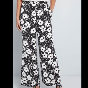 ModCloth floral wide leg pants